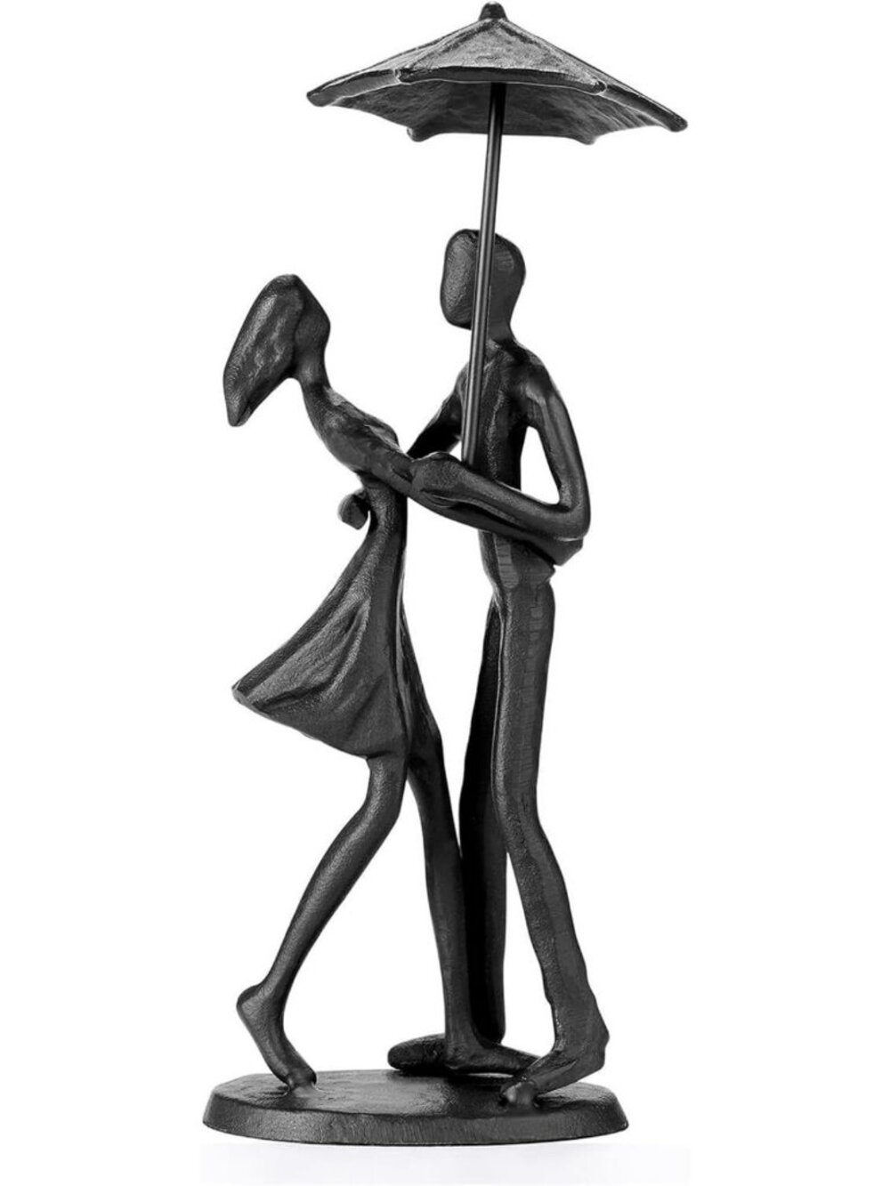 Handcrafted Romantic Couple Statue - Metal Love Sculpture for Home Decor, Modern